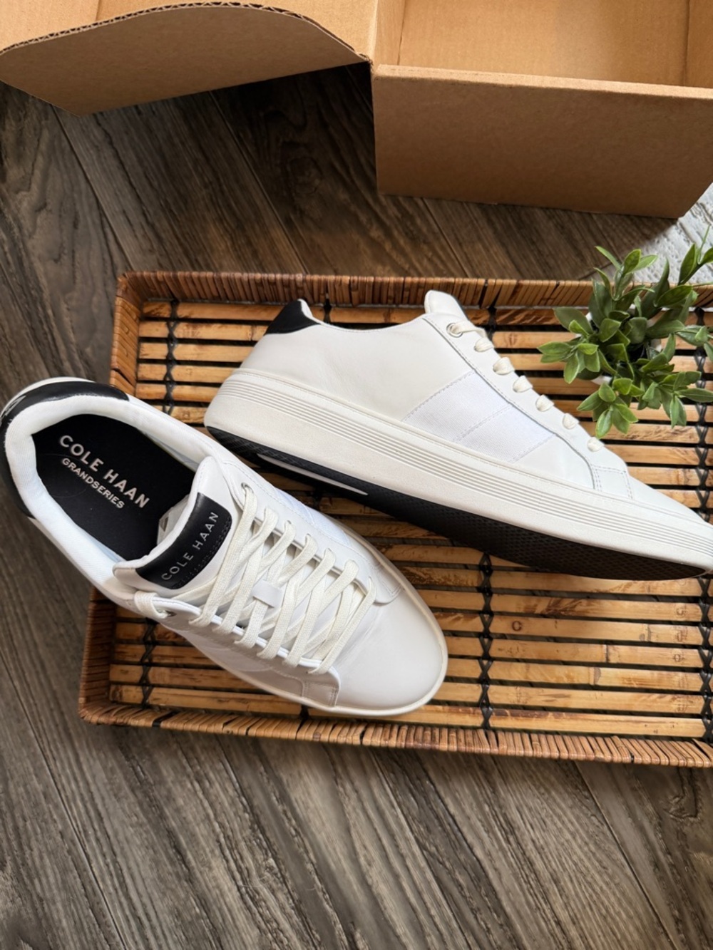 NEW! Cole Haan Grand Crosscourt Men’s White Leather Low-Top Sneakers 10.5 NIB